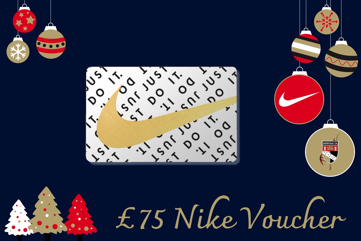 🎄 CHRISTMAS GIVEAWAY 🎄

Our FINAL #ChristmasGiveaway is for the chance to win a £7⃣5⃣ Nike Voucher! 🙌

To enter all you have to do is RETWEET this tweet and make sure that you are following us! #NorfolkFootball ⚽️🧑‍🎄🎄☃️