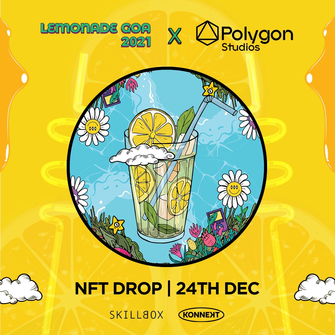 Introducing Lemonade Goa NFTs. 10 exclusive NFTs that will make you eligible for a number of perks and special offers. NFT Drops on @opensea tomorrow at 3 PM. Watch this space!! @0xPolygon @_PolygonStudios #PoweredByPolygon #PolygonStudios #NFT #nftcollector #Matic #blockchain