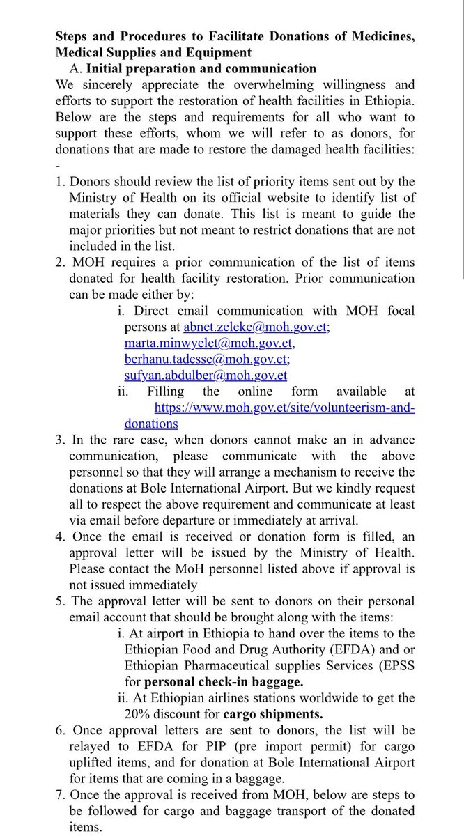 lia_tadesse's tweet photo. Based on some comments we received on the Donation Guide issued on 20/12/2021, we have made some revisions. We have also added list of preferred OTC medicines/supplies. 

Please find the Revised Donation Guide on the link below :- https://t.co/JoywfV1beJ 
#HealAndRestore https://t.co/fQs6xAOfc0