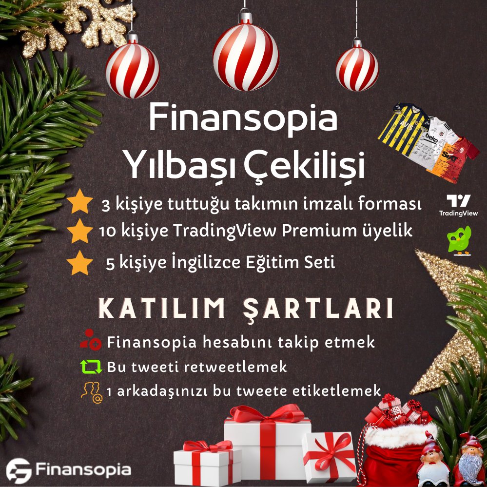 ÇEKİLİŞ VAR 🌟🔥

Katılım şartları 👇
     📌<a href="/Finansopia/">Finansopia</a> hesabını takip etmek.
     📌Bu tweeti retweetlemek.
     📌Yoruma en az 1 arkadaşınızı etiketlemek.

Sonuçlar 1 Ocak 2022 tarihinde açıklanacak.
