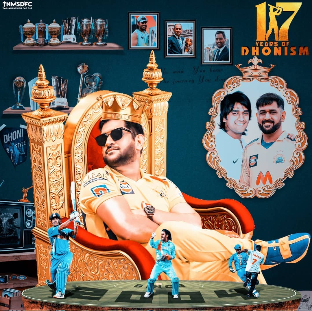 Roykrish2's tweet photo. ✨17_Year's of Dhonism✨ #17YearsOfDhonism #MSDhoni #Dhoni  #MSD https://t.co/yUY2ykjlEI