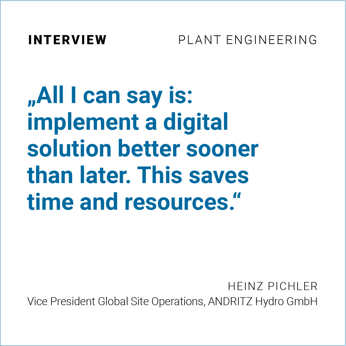 insite_it's tweet photo. We interviewed one of our long-term customers, Heinz Pichler, Vice President Global Site Operations at ANDRITZ Hydro GmbH, on what he thinks about digitizing hydropower projects.

🌊 Read the full interview here: https://t.co/t7ceYtOirU

#hydropower #interview #andritz #insiteit https://t.co/j7EdWmjKZ0