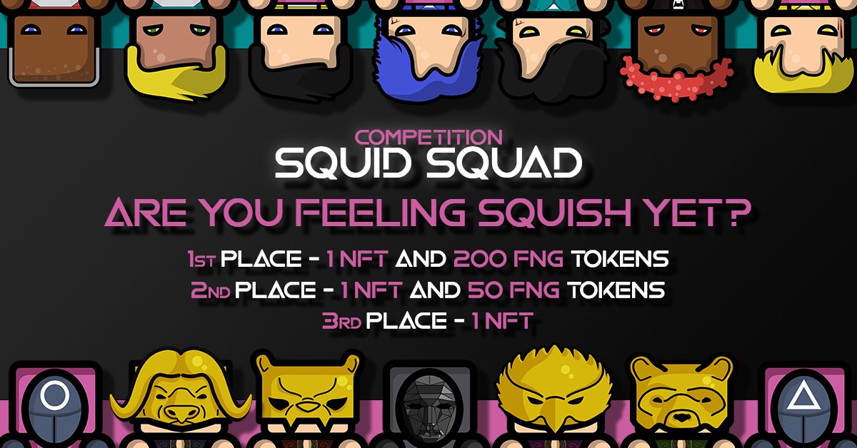 Squid_Squad_NFT's tweet photo. Like RT comment #squidsquad and tag 3 frens!
Ends on 27/12/21
If you were in squid games what are you strategies for winning? 
Note(write atleast one sentence for entering) https://t.co/mirhfu2B92