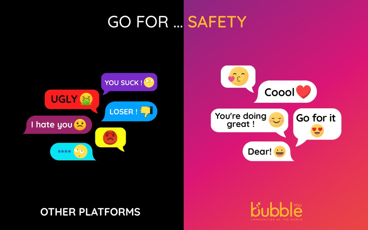Bubble_Platform's tweet photo. #Cyberbullying has increased by more than 7️⃣0️⃣% since the #Covid lockdown began 🤬 (https://t.co/lIY3nTr9rq). #Go4Trust
It’s time to switch to a #safe online environment ☘️

Go for safety... Get into the Bubble
▶️ https://t.co/RYFZcmR2pM https://t.co/rhYfF0pVmM