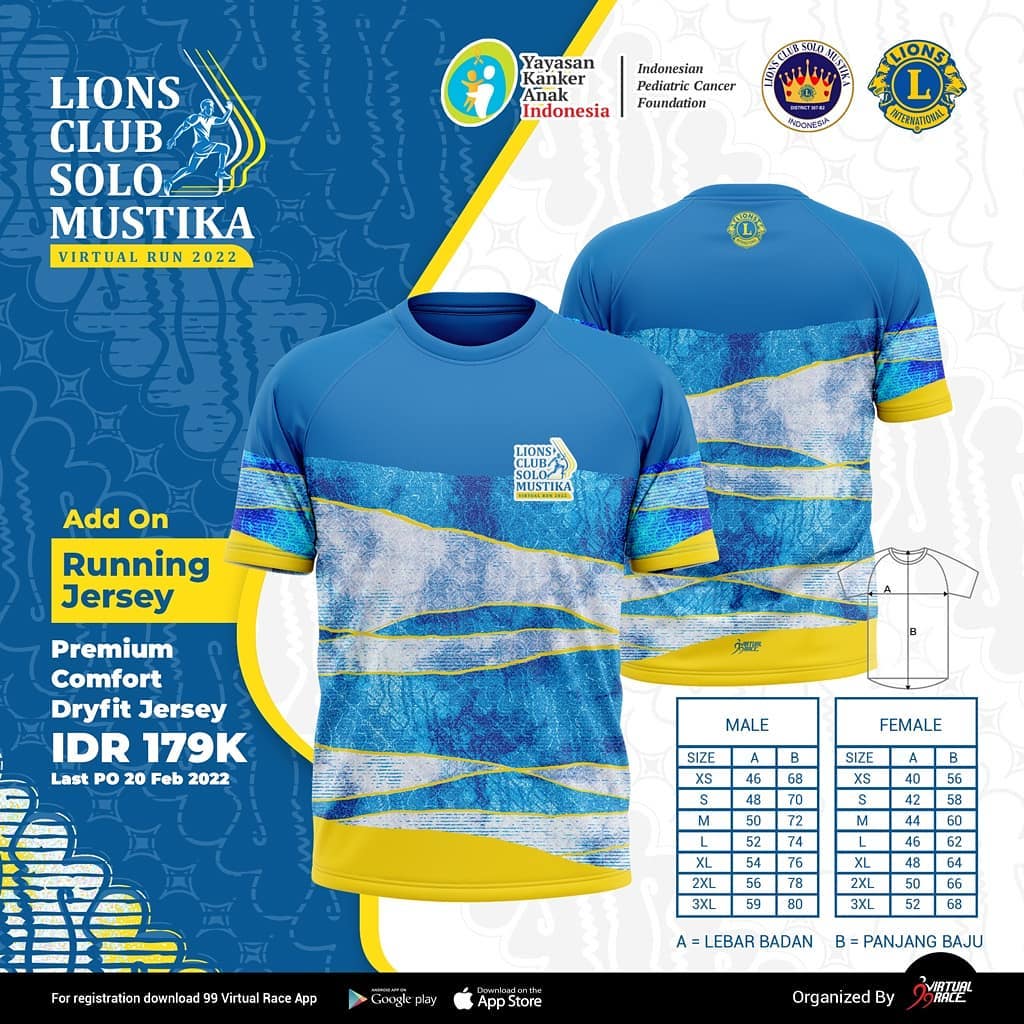 Jersey 👕 Lions Club Solo Mustika Virtual Run • 2022