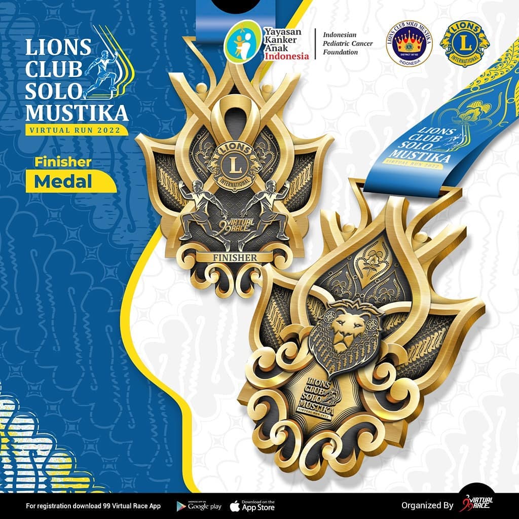 Medali ðŸ�… Lions Club Solo Mustika Virtual Run â€¢ 2022