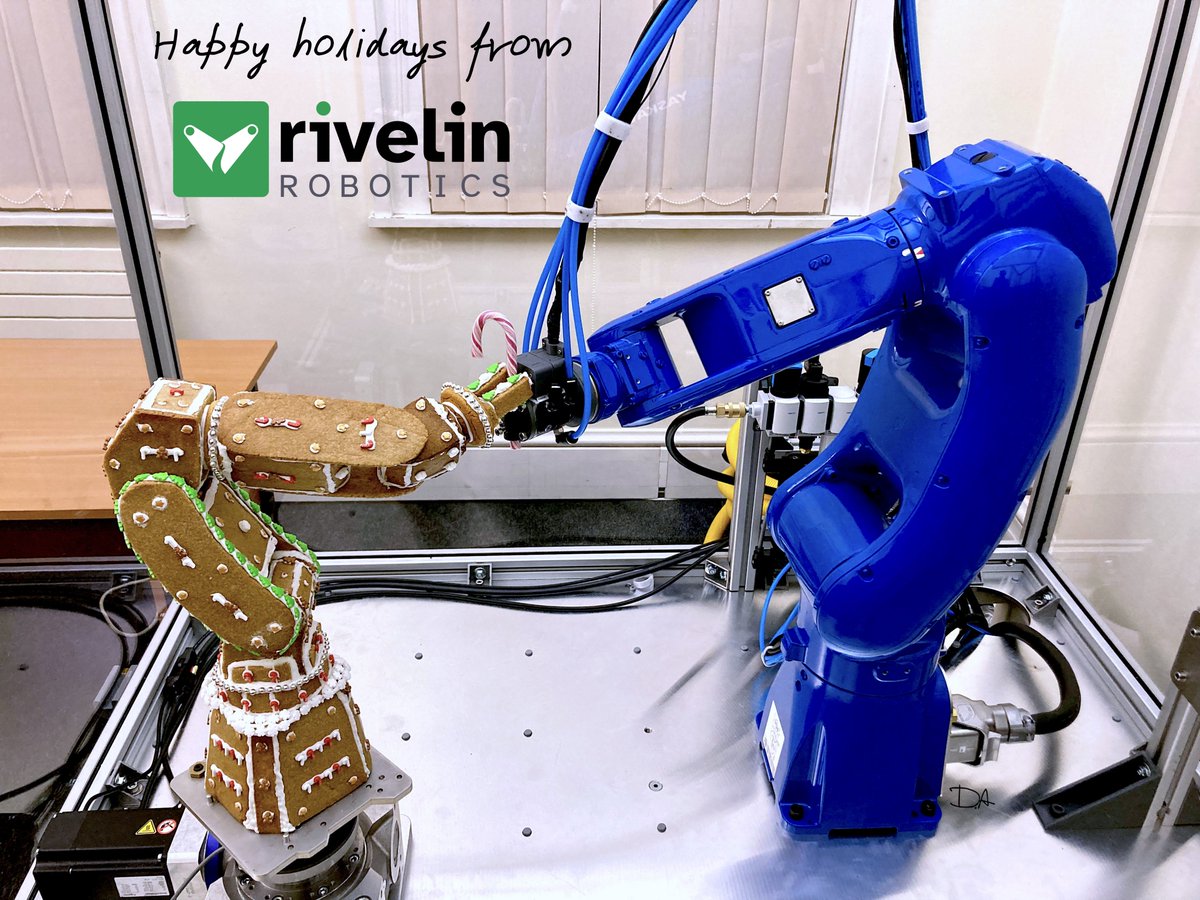 Thank you to the Rivelin team for their massive effort in 2021. We developed several new technologies and produced the first dexterous metalworking robot. 

The team had some fun making a gingerbread robot this week. Happy holidays!