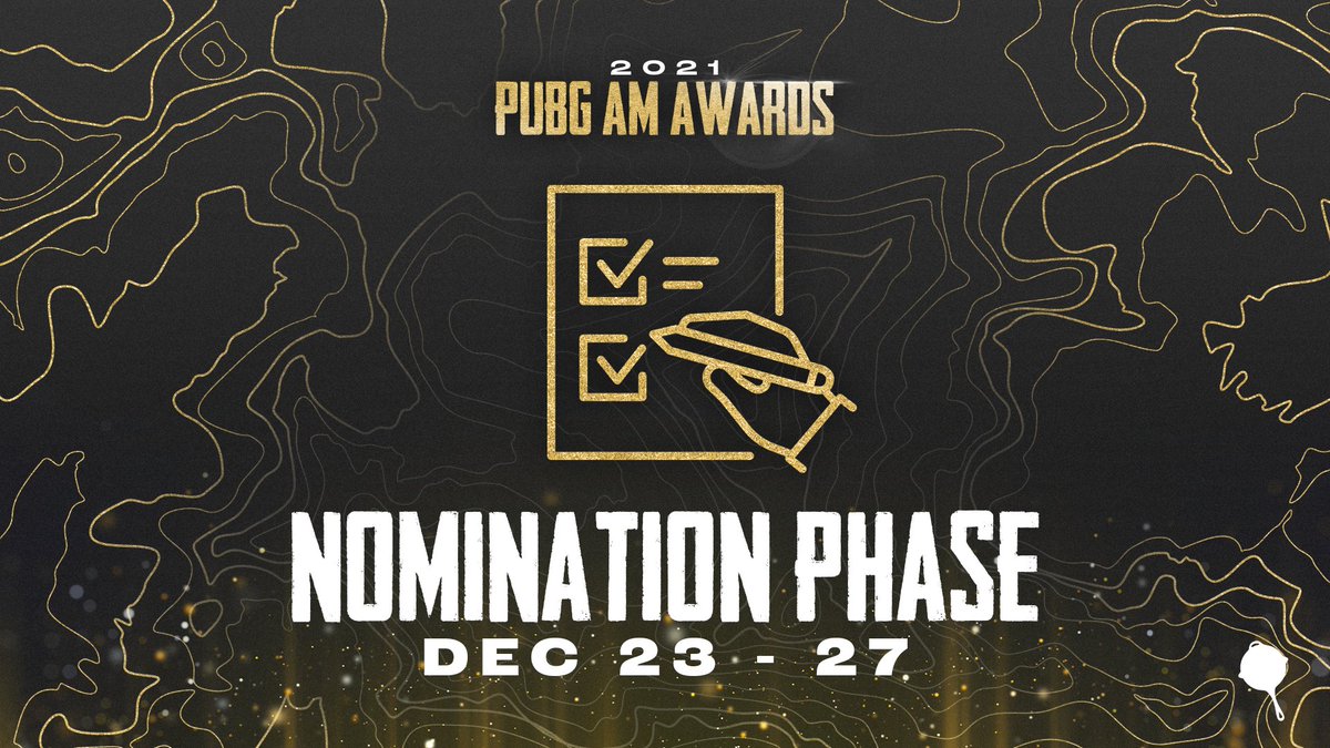 🗳 NOMINATION PHASE 🗳

Nominate your favorite casters, analyst, observers, and more from starting on December 23rd on Twitter (until the 27th). (4/5)

🍗 Support your favorite nominations with a 💛 or 🔁.

Community Voting happens on the 28th.

#PannedGG #PUBGAwards #PUBGEsports