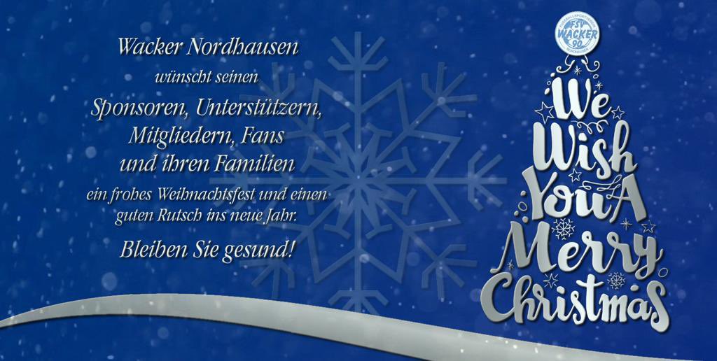 Wacker90NDH's tweet photo. Wacker Nordhausen wünscht seinen Sponsoren, Unterstützern, Mitgliedern, Fans und ihren Familien ein frohes Weihnachtsfest und einen guten Rutsch ins neue Jahr. Bleiben Sie gesund! 🎄🙌🏼 https://t.co/8TBV2aP2lu