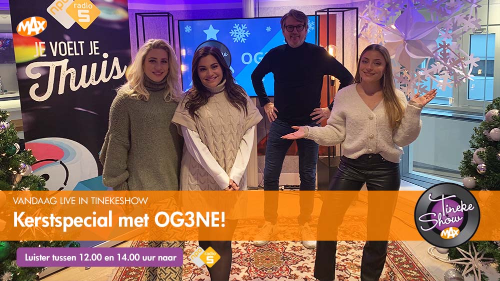 Vanmiddag staat TinekeShow volledig in het teken van kerst. 🎄🎅 Erik de Zwart ontvangt <a href="/OG3NE/">OG3NE</a>. De drie zangeressen brengen prachtige kerstnummers ten gehore.

📻 Tussen 12.00 en 14.00 uur op <a href="/NPORadio5/">NPO Radio 5</a>.