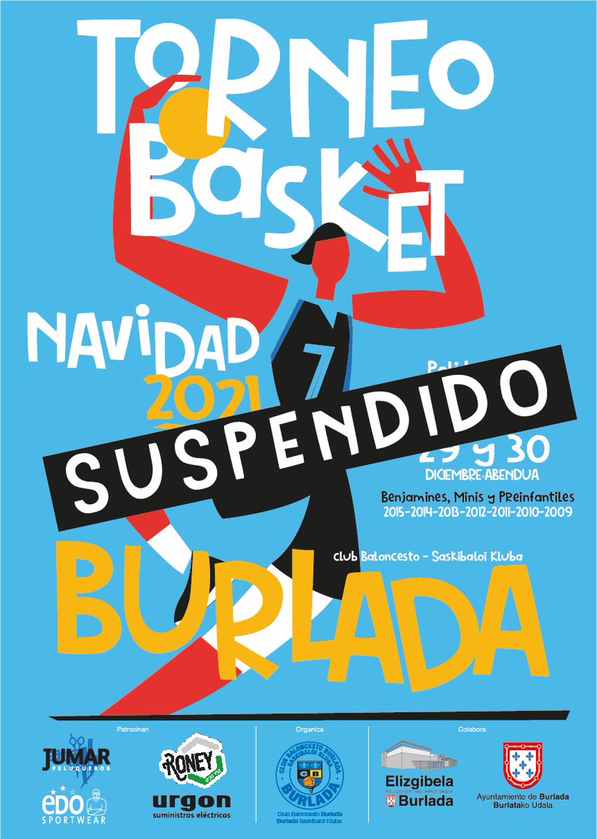 SUSPENDIDO EL TORNEO DE NAVIDAD DE BALONCESTO 2021
En prevención y ante el aumento de contagios de la variante Omicron de Covid, se suspende el Torneo.
El Sorteo de Navidad se realizará como estaba previsto vía Twich en directo.