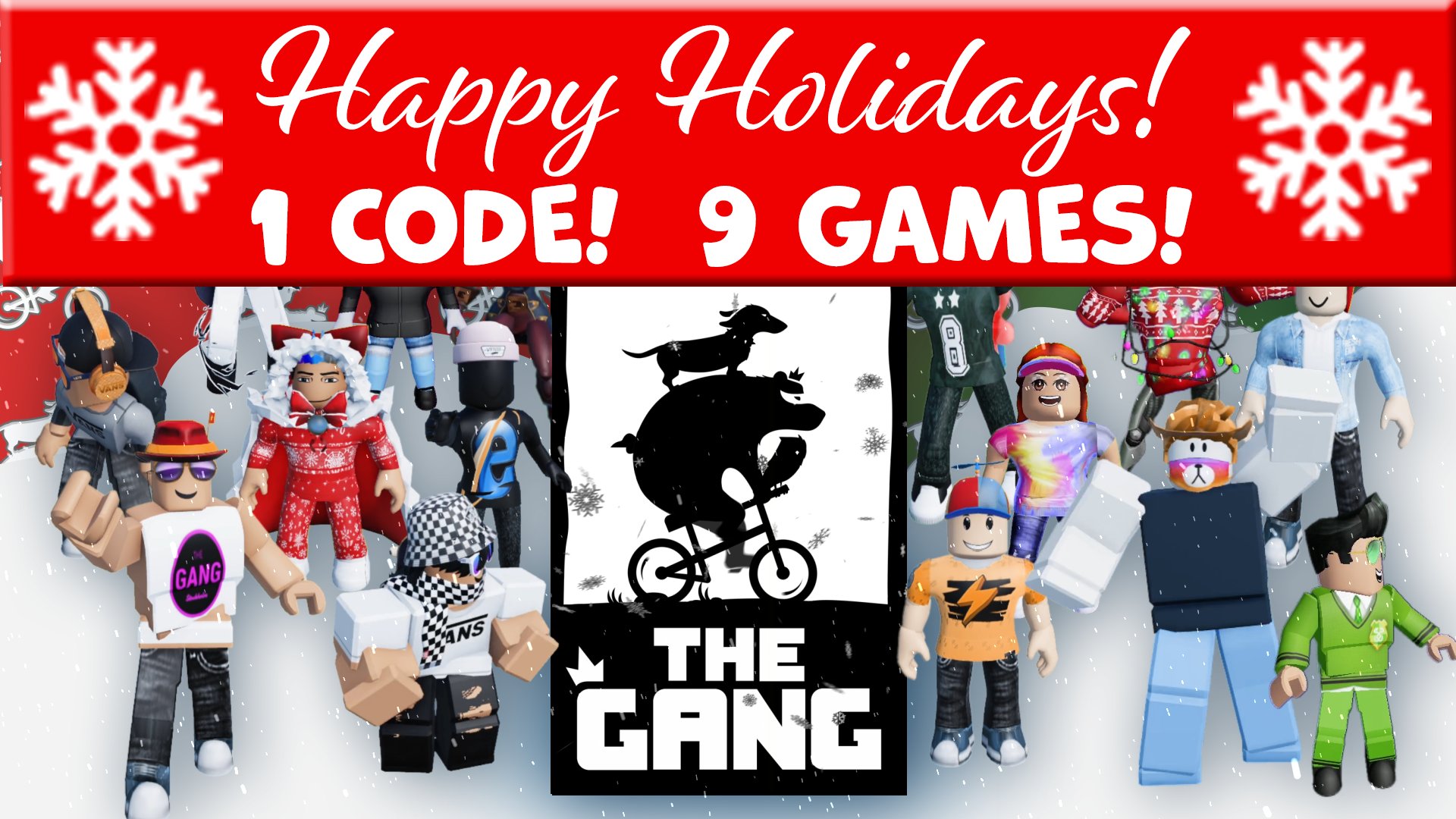 The Gang Gaming on X: 🎁🎄Happy Holidays from the gang🎄🎁 Check out our  latest  video and get the code for some in game treats in 9 of our  games.  We