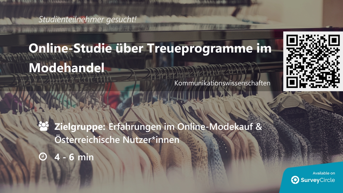 daily_research's tweet photo. Teilnehmer für Online-Studie gesucht!
Thema: "Online-Studie über Treueprogramme im Modehandel" https://t.co/5Gi8HHyjJG via @SurveyCircle
#RewardPoints #kundenclubs #treueprogramm #modehandel #treuepunkte #mode #umfrage #surveycircle https://t.co/mZ3tJ79u8Y