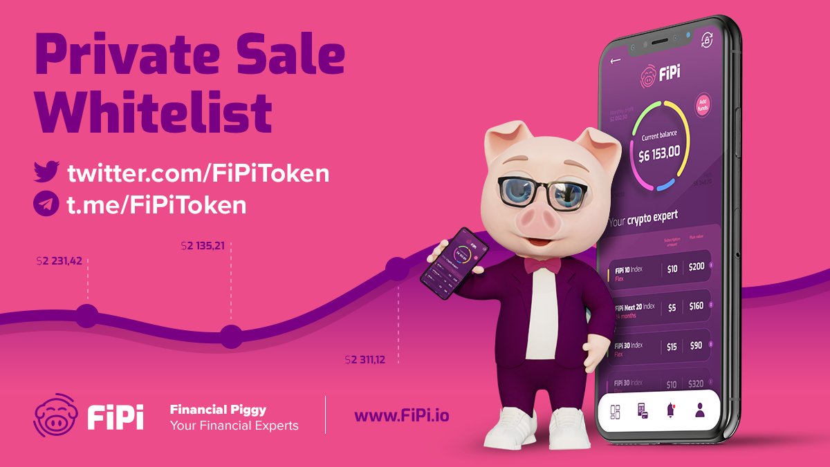 FiPiToken's tweet photo. Whitelist for private sale has just launched, good luck 🔜 https://t.co/bM4yVTcE1K 
#FiPiAPP #FiPiArmy #DCA #FiPiindexes https://t.co/4u3FtUq6al