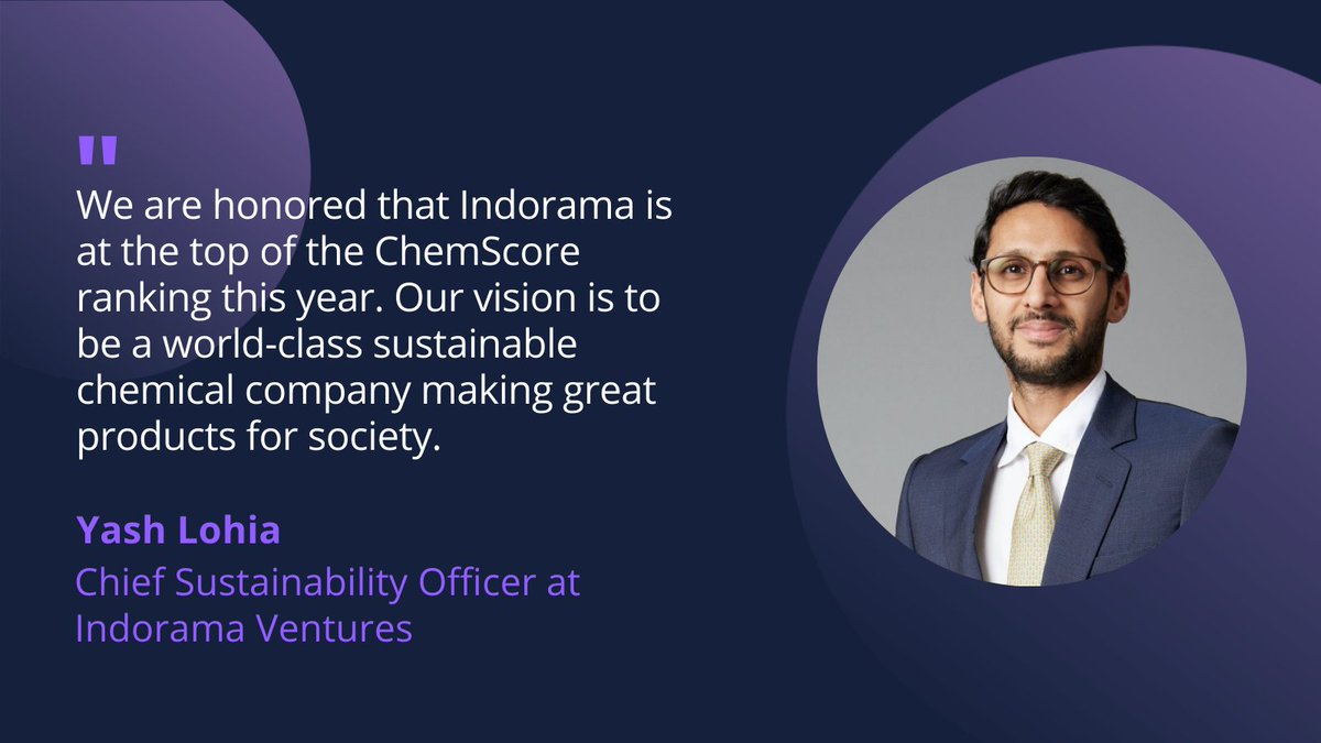 IVLTeam's tweet photo. IVL is ranked 1st among the world’s biggest 50 chemicals companies by #ChemScore, an assessment of environmental impact and management of hazardous chemicals, a respected sustainability benchmark in the chemical sector.
Read more https://t.co/H0TXGl24p5
#IndoramaVentures https://t.co/uhzZZbdD8L