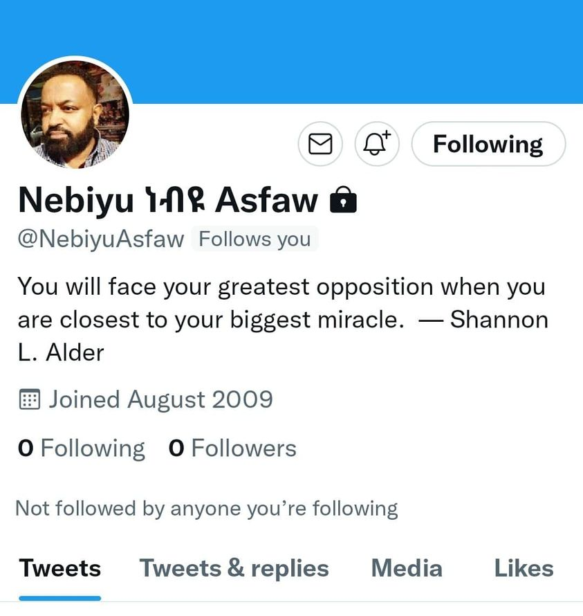Zerihun_et's tweet photo. Two of the faces of #NoMore movement #stesfa and #NebiyuAsfaw are suspended from Twitter. We all might get suspended for any or no reason. #TwitterSafety #Twitter, people of Ethiopian or Eritrean origin are perplexed by your actions. #NoMore https://t.co/g1FWtUnQmN