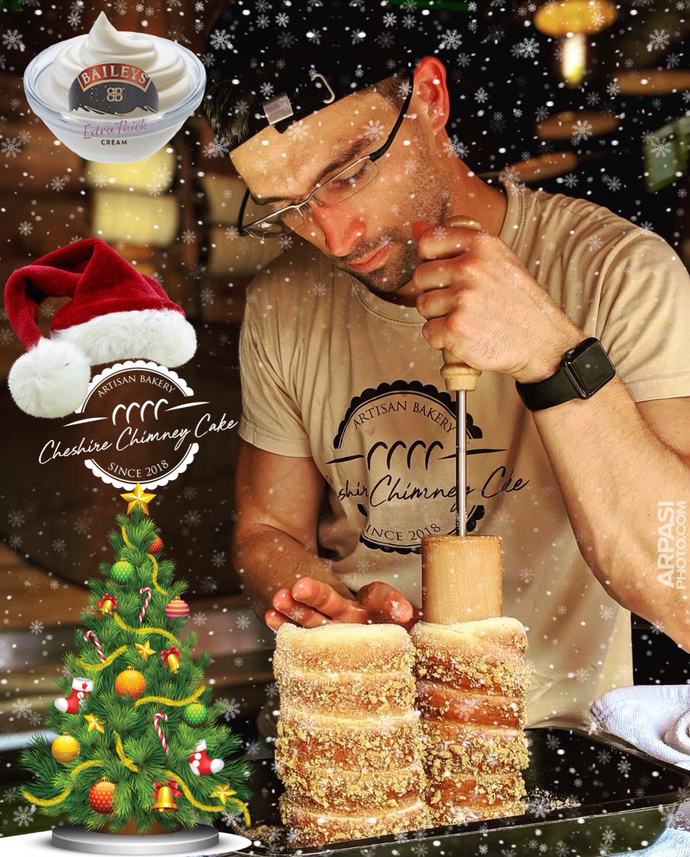 c_chimneycake's tweet photo. Wish all my customers a Merry Christmas and a Happy New year! New post is out with complimentary #baileys cream❤️ @cheshirechimneycake fb &amp; ig 🔥 #cake #chimneycake #trdelnik #kirtoskalacs #dessert #england #warrington #yummy #foodporn https://t.co/M3KyHjz8HN