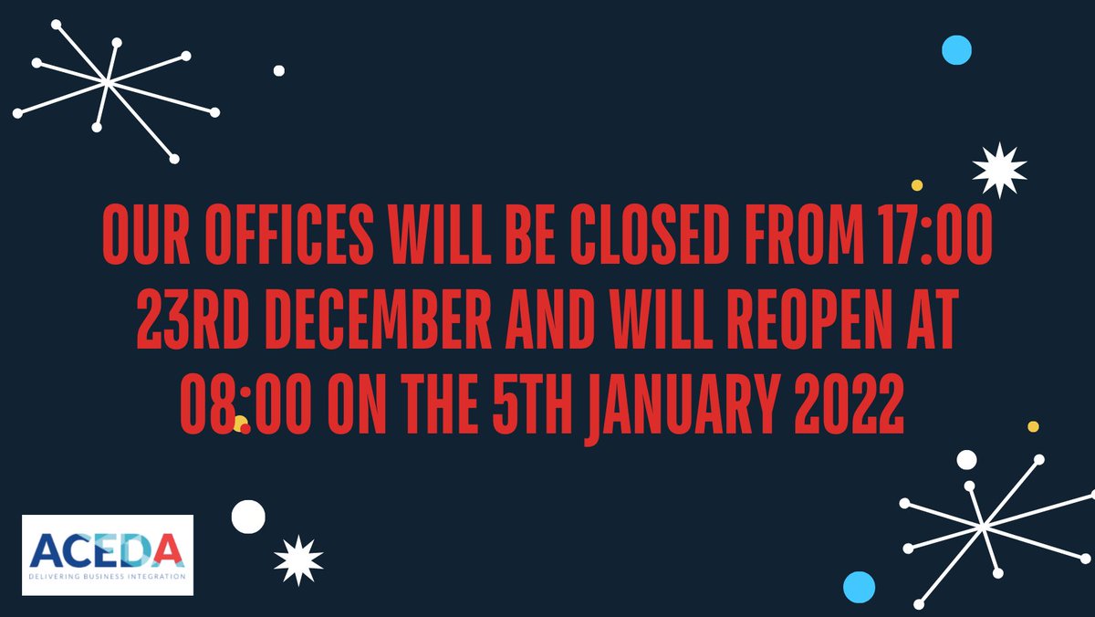ACEDAGROUP's tweet photo. Please note our office closing information for the festive season. If you require any support during this time, please contact us through our email at support@aceda.co.uk

 We look forward to seeing you all again in 2022.

#Teesside #SeasonsGreetings https://t.co/zUGpBwMBZ8