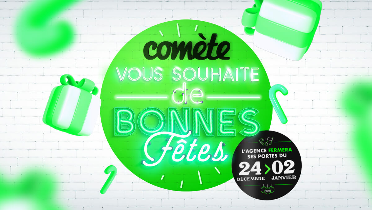 AgenceComete's tweet photo. Comète arrête de bûcher du 24 au 2 janvier ! ❄️
Après une année vraiment dingue 😍 et un dernier rush en décembre de toute beauté 🔥, notre équipe vous souhaite à tous de belles fêtes de fin d'année ! 🎄🥂

#agencecommunicationlyon #viedagence https://t.co/xsmWFSfoAk