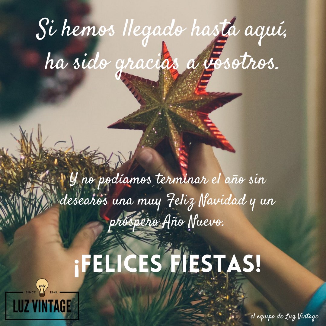 Si hemos llegado hasta aquí, ha sido gracias a vosotros.
El equipo de Luz Vintage os desea Felices Fiestas y Feliz 2022.

luzvintage.es/lamparas-60.ht…

#luzvintage #feliznavidad #navidades #felicesfiestas #2022