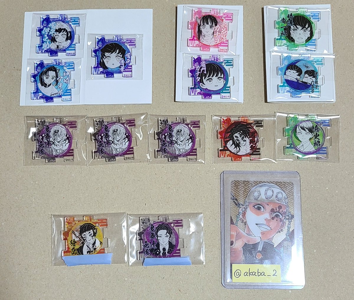 akaba_2's tweet photo. 【交換/譲渡】鬼滅の刃 原画展 アクリルパズル 1弾 2弾

譲) 煉獄&amp;桃寿郎セット 堕姫&amp;妓夫太郎 猗窩座 伊之助&amp;アオイ&amp;青葉セット カナヲ&amp;カナタセット 有一郎&amp;眠る双子セット 無惨 黒死牟 愈史郎 獪岳 朱紗丸&amp;矢琶羽 沼の鬼 半天狗 村田 宇髄嫁

求) 宇髄1 実弥2
定価+送料

↓続きます https://t.co/hgvKf0iXLH