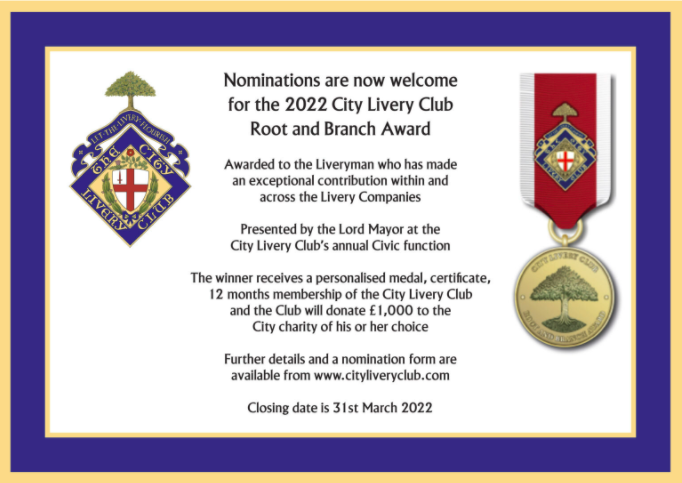 ConstructorsW's tweet photo. ROOT AND BRANCH 2022!

A reminder that nominations are now welcome for the 2022 #award. Please consider nominating someone from your Livery who has made an exceptional #contribution within and across the #Livery Companies.

Click here to learn more:
https://t.co/BOdhriHDhS https://t.co/MT03JxVjnv