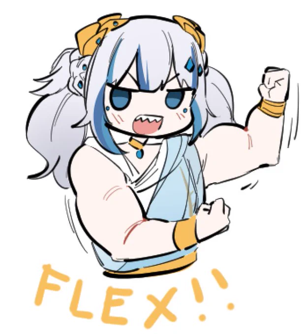 As per requested, guwa flexing her pecs 💪👊 #gawrt 