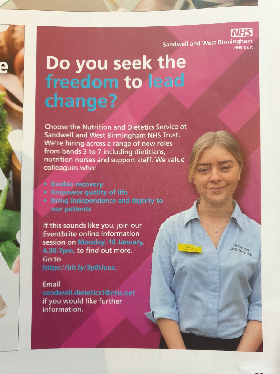 Ben Biffin (@ben_biffin) on Twitter photo Excited to see our recruitment open day go live in Dietetics Today announcing significant investment in our nutrition&dietetics service with multiple new roles coming in 2022! <a href="/BDA_Dietitians/">British Dietetic Association</a> <a href="/SWBHnhs/">SWB NHS Trust</a> <a href="/ibedsSWBH/">ibedsSWBH</a> <a href="/LucyWoodSLT/">Lucy Wood</a> @ Excited to see our recruitment open day go live in Dietetics Today announcing significant investment in our nutrition&dietetics service with multiple new roles coming in 2022! <a href="/BDA_Dietitians/">British Dietetic Association</a> <a href="/SWBHnhs/">SWB NHS Trust</a> <a href="/ibedsSWBH/">ibedsSWBH</a> <a href="/LucyWoodSLT/">Lucy Wood</a> @