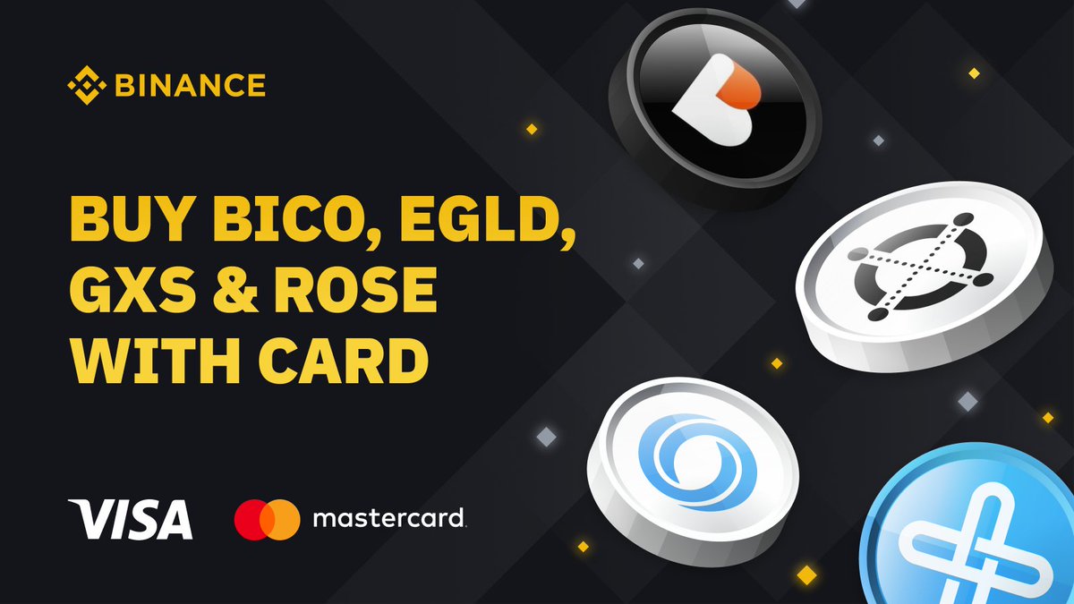 binance's tweet photo. Buy $BICO, $EGLD, $GXS &amp; $ROSE directly using your credit/debit card.

➡️ https://t.co/ldbwSIk3rS https://t.co/VluwZRDoAi