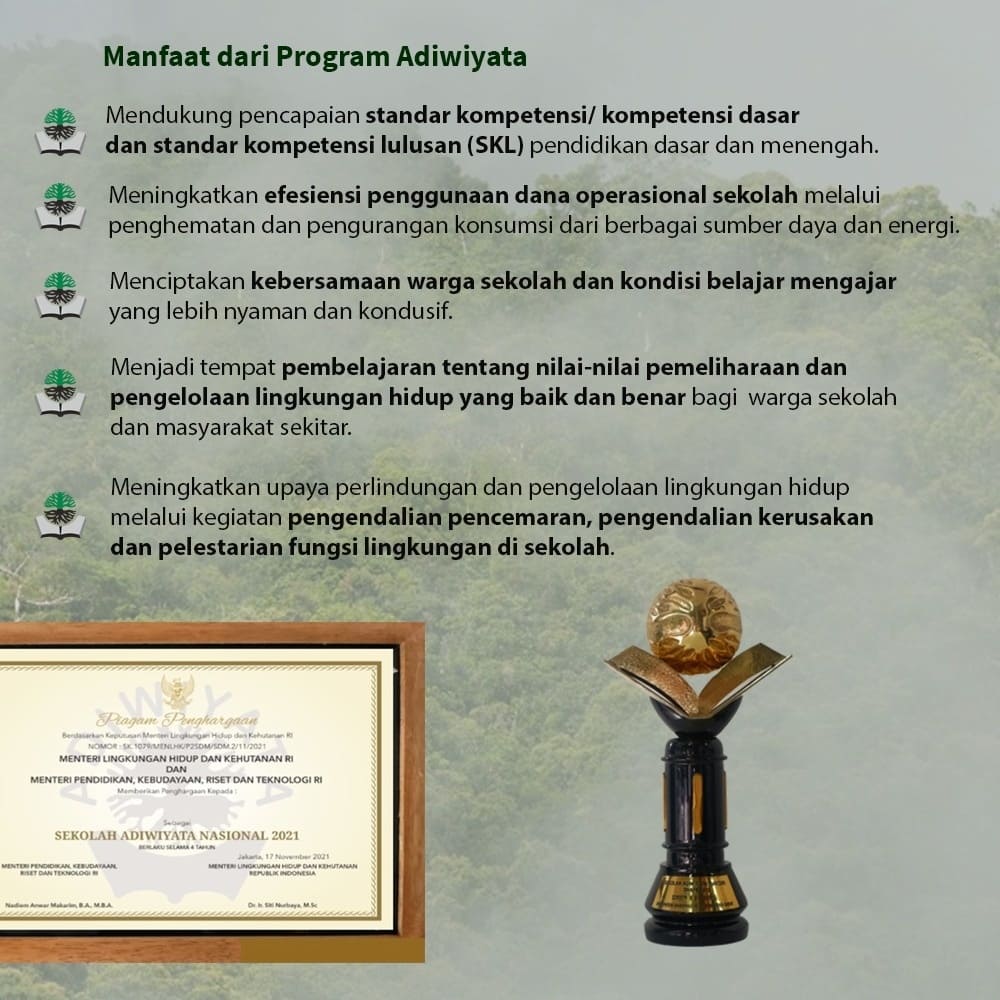 Sobat Hijau, penghargaan sekolah adiwiyata akhirnya kembali diselenggarakan pada tahun 2021 ini.

Kira-kira apa sih adiwiyata, apa manfaatnya bagi sekolah yang diberikan penghargaan #adiwiyata? Yuk simak penjelasannya di infografik ya Sobat Hijau. 👌

#KLHK
#Adiwiyata2021