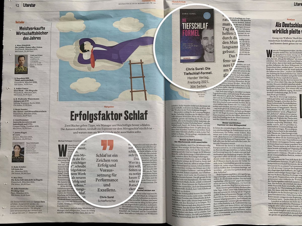 🙏 Vielen Dank an das <a href="/Handelsblatt/">Handelsblatt</a> und <a href="/MichaelScheppe/">Michael Scheppe</a> für den sehr sorgfältig recherchierten Artikel „Erfolgsfaktor Schlaf“ und die darin enthaltene Vorstellung meines Buches.  

Ihr unterstützt damit unsere #Mission eine Welt mit #WenigerRoteMehrFunkelndeAugen zu erschaffen 🧡