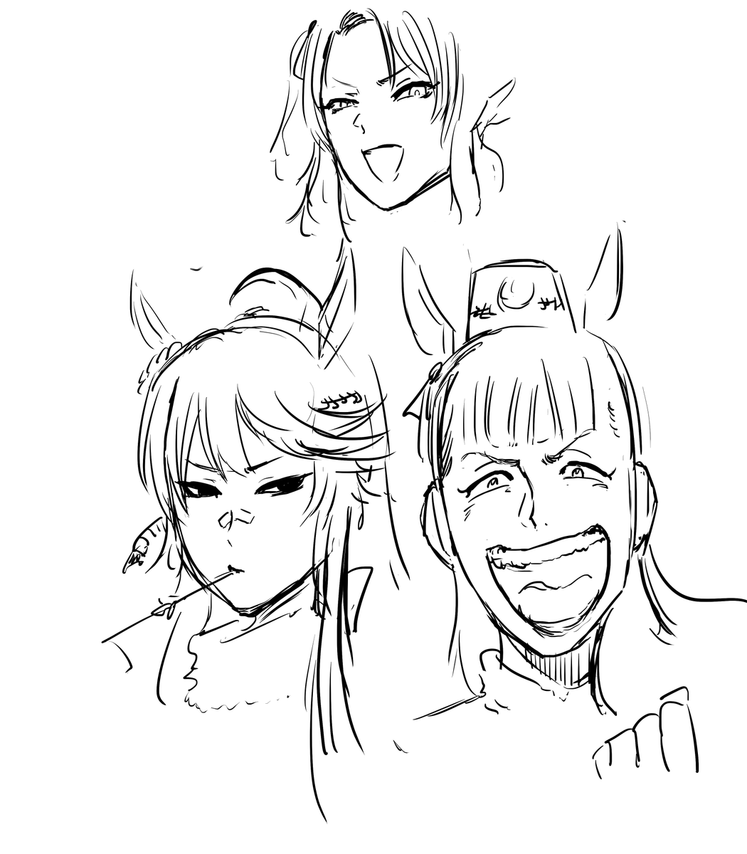 手癖顔で描いたウマ娘 
