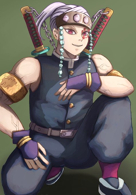 yskさんがTwitterに投稿した宇髄天元(鬼滅の刃)のイラスト。