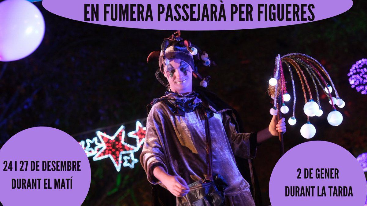 visitfigueres's tweet photo. Tot ho veu...👁️
Tot ho sent...👂
i tot ho xerra!👄
👉Els dies 24 i 27 al matí, i el 2 a la tarda...
🧣 Pels carrers de #Figueres es deixarà veure un personatge molt especial: EN FUMERA!✨💨 L'espieta dels Reis Mags! 👑
#BonNadal #Fumera https://t.co/mrytqh6Ggi