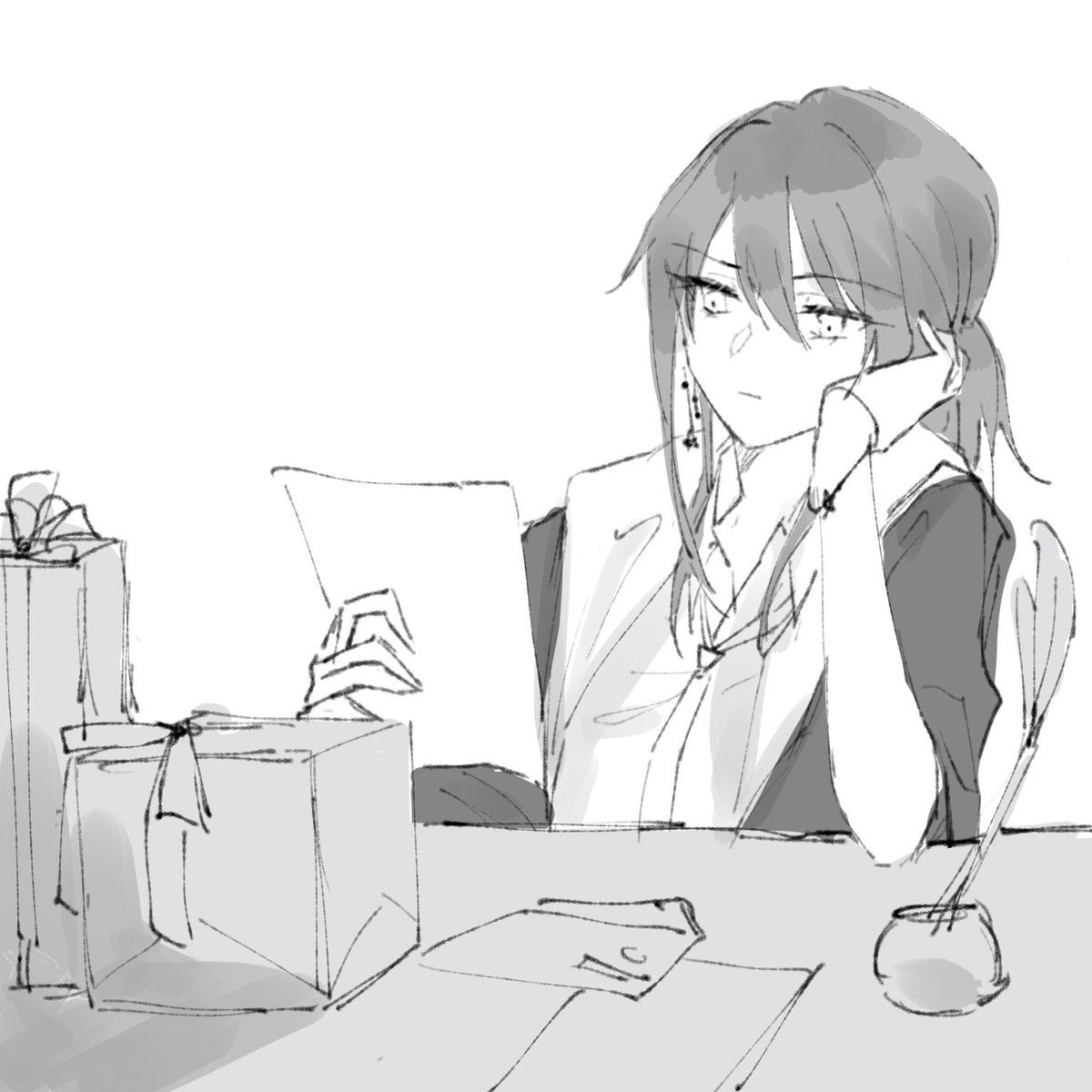 Melantha_HGWZ2's tweet photo. -ช่วงเช้าหลังจากเทศกาลสอบ-

เมลันต้าได้รับจดหมายพร้อมกับกล่องของขวัญสอง สามกล่อง

น่าแปลกที่เธอดูไม่ยินดีที่ได้รับของขวัญเลย ไม่แม้แต่จะยกพวกมันขึ้นมาแกะเปิดดู ทำเพียงแค่อ่านจดหมายวนซ้ำไป ซ้ำมาเท่านั้น https://t.co/EYbeoImucy