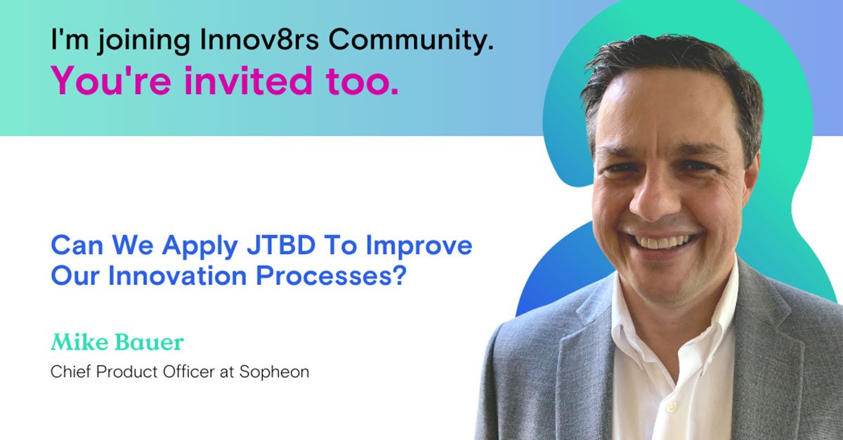 Sopheon's tweet photo. Sopheon CPO Mike Bauer dives into the ‘Jobs to Be Done’ methodology and reviews how innovation and product lifecycles can be more efficient and supportive to the work of innovation professionals. Watch now: https://t.co/vgQW9NrOLu
#innovation #innovationprocesses https://t.co/ngyxL2dAJl