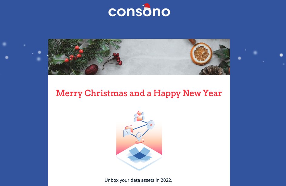 Consono_ai's tweet photo. Seasons greetings from Consono - Unbox your data assets in 2022 for an AI-powered new year https://t.co/d1zPFlQslI https://t.co/gQXliPtxGv