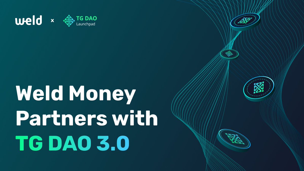 MoneyWeld's tweet photo. #WeldMoney is happy to announce an important #partnership with TG DAO 3.0. To celebrate it,we have launched a #giveaway with a 20k #WELDtokens prizepool. More details in our #Telegram channel 👉https://t.co/HlHzT4AXh7 https://t.co/3ZLlu1X9Xm