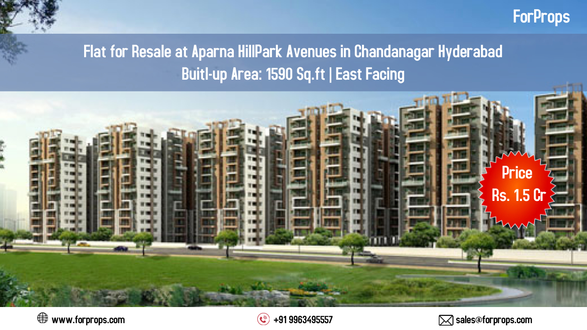Forprops1's tweet photo. 3BHK Flat for Resale in Chandanagar Hyderabad
Built-up Area: 1590 Sq.ft | East Facing | Price: Rs. 1.5 Cr
In terms of facilities, Aparna Hill Park Avenues 
#realestate #flatforsale #flat #resale #hyderabad #chandanagar https://t.co/MlZgnDtOXF