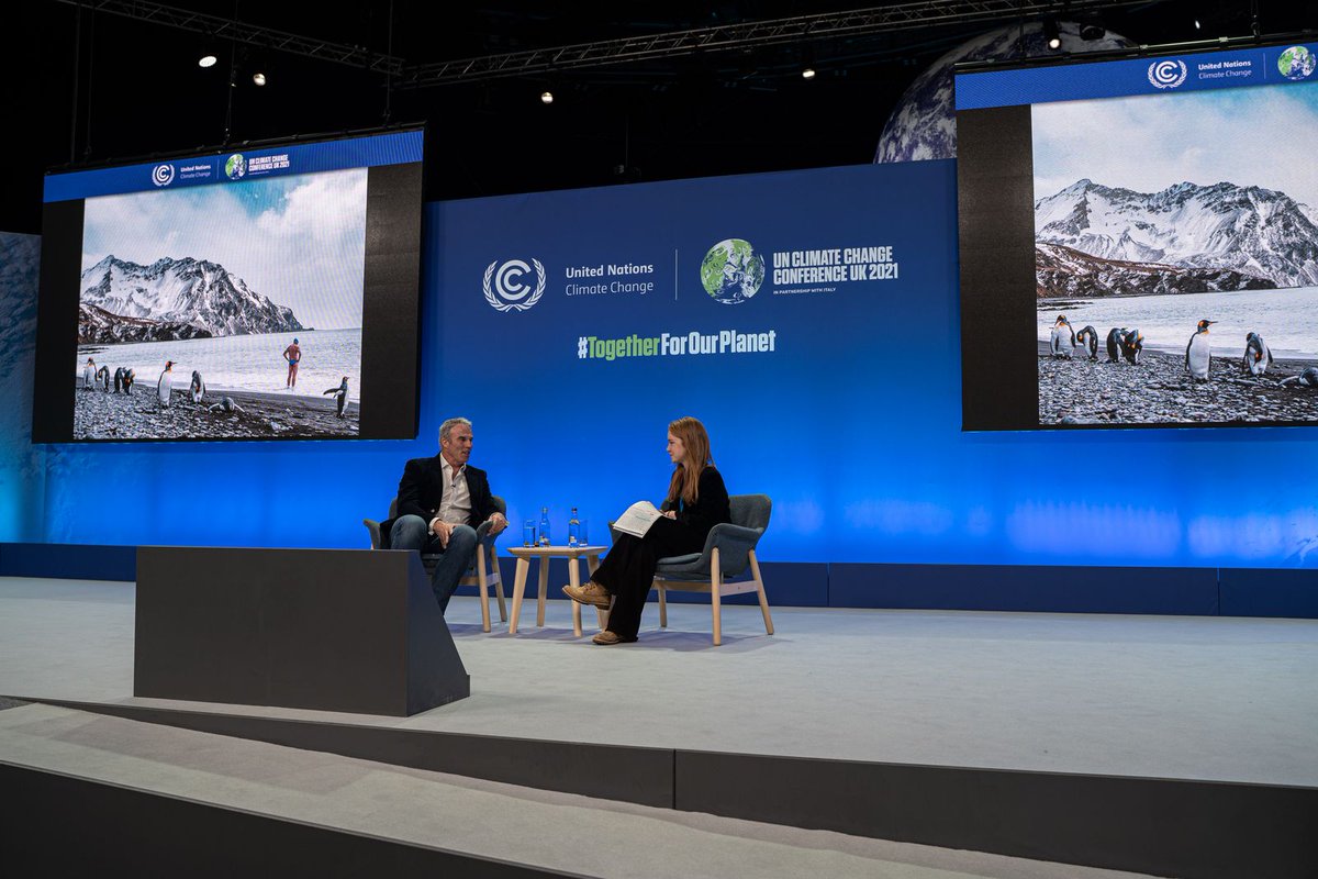 LewisPugh's tweet photo. I had finished the #ClimateSwim, but the important work was still to come. I arrived in Glasgow for #COP26 and dove into back-to-back speeches, media engagements, and interviews to share the extreme melting we had witnessed in Greenland. https://t.co/9mW9aAIXJL