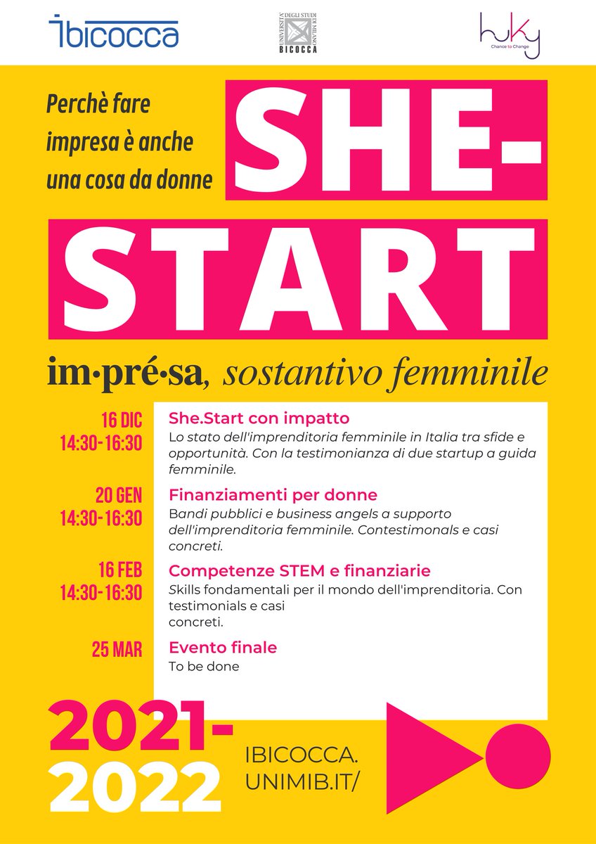 iBicocca's tweet photo. Nelle settimane che anticipano le feste sono stati con noi: Elia Bombaredelli, Martina Maccherone, Alessandro Vercellotti e Luca Argeton.
Si è tenuto #SHESTART. Sono intervenute: Alessandra Lomonaco di Huky srl SB, Duygu Sefa di Babonbo e Adriana Santanocito di Orange Fiber. https://t.co/sULRHPeVdt