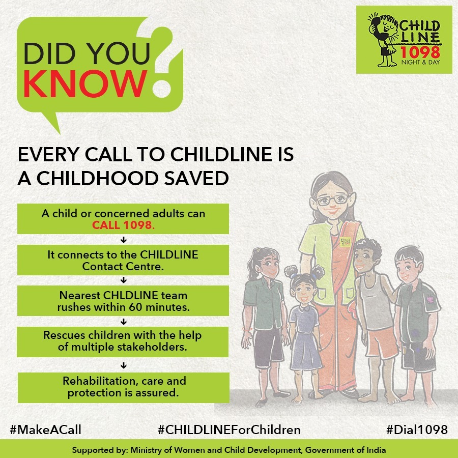 CHILDLINE1098's tweet photo. #DidYouKnow for CHILDLINE, #Children always come first? When we receive a call for a #ChildInDistress, their #Safety becomes our #Priority & we rush to #Rescue or assist them.
#Childline1098 #DidYouKnowFacts #ChildSafety #ChildRescue #ChildWelfare #ChildProtection #Stakeholders https://t.co/N8cuW8JR7l