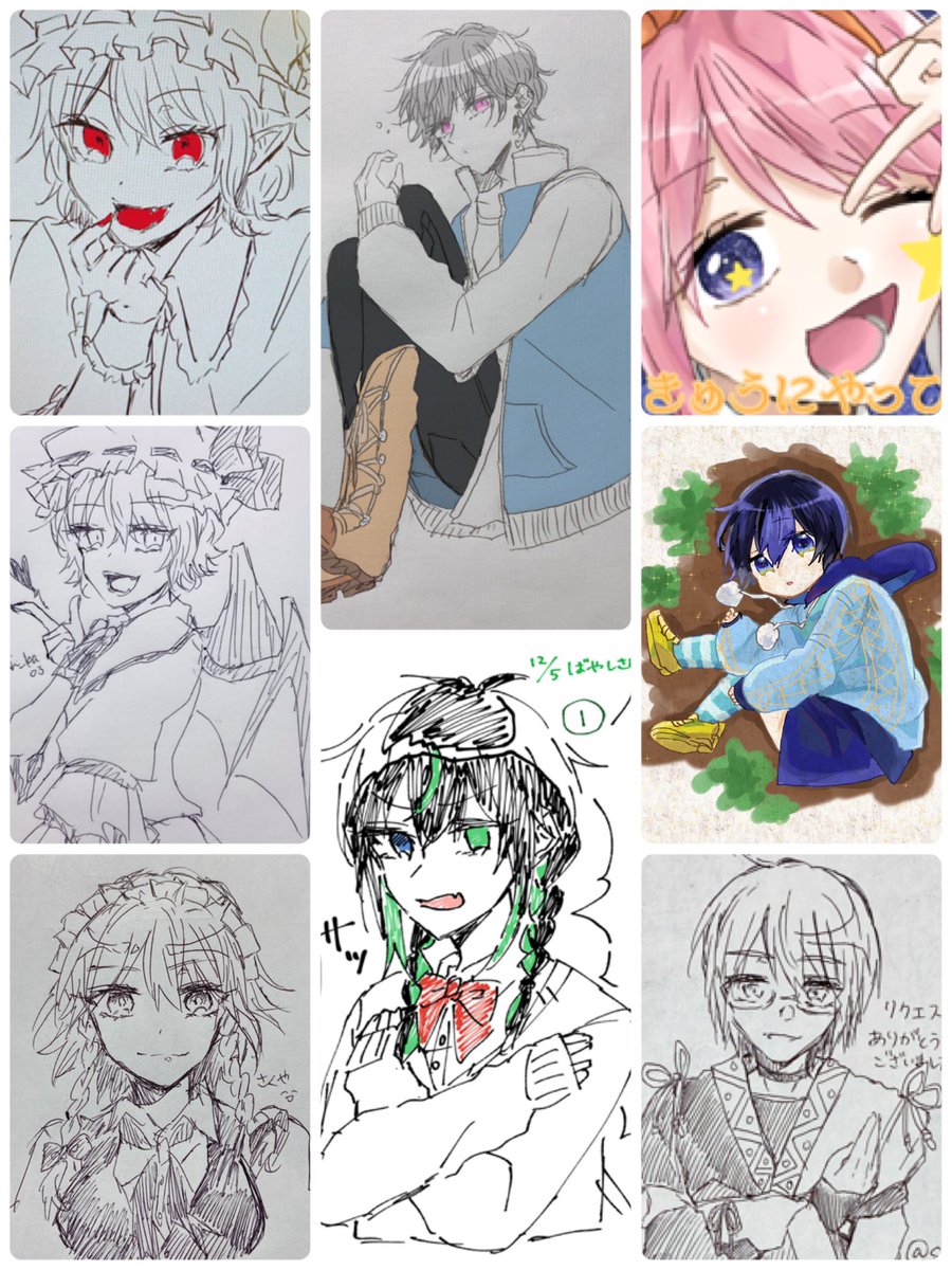 #絵描きさんと繋がりたい
#今年描いた絵を晒そう 
今年下半期はたくさんvtuberの方と交流させていただいてたくさん絵をかけて幸せでしたー!(うみほさんのイラストにはスタンプつけさせていただきます!)
PCがヘタレすぎてほぼアナログとアイビスですがたくさんたくさん描きました
ポケ擬も捗りました 
