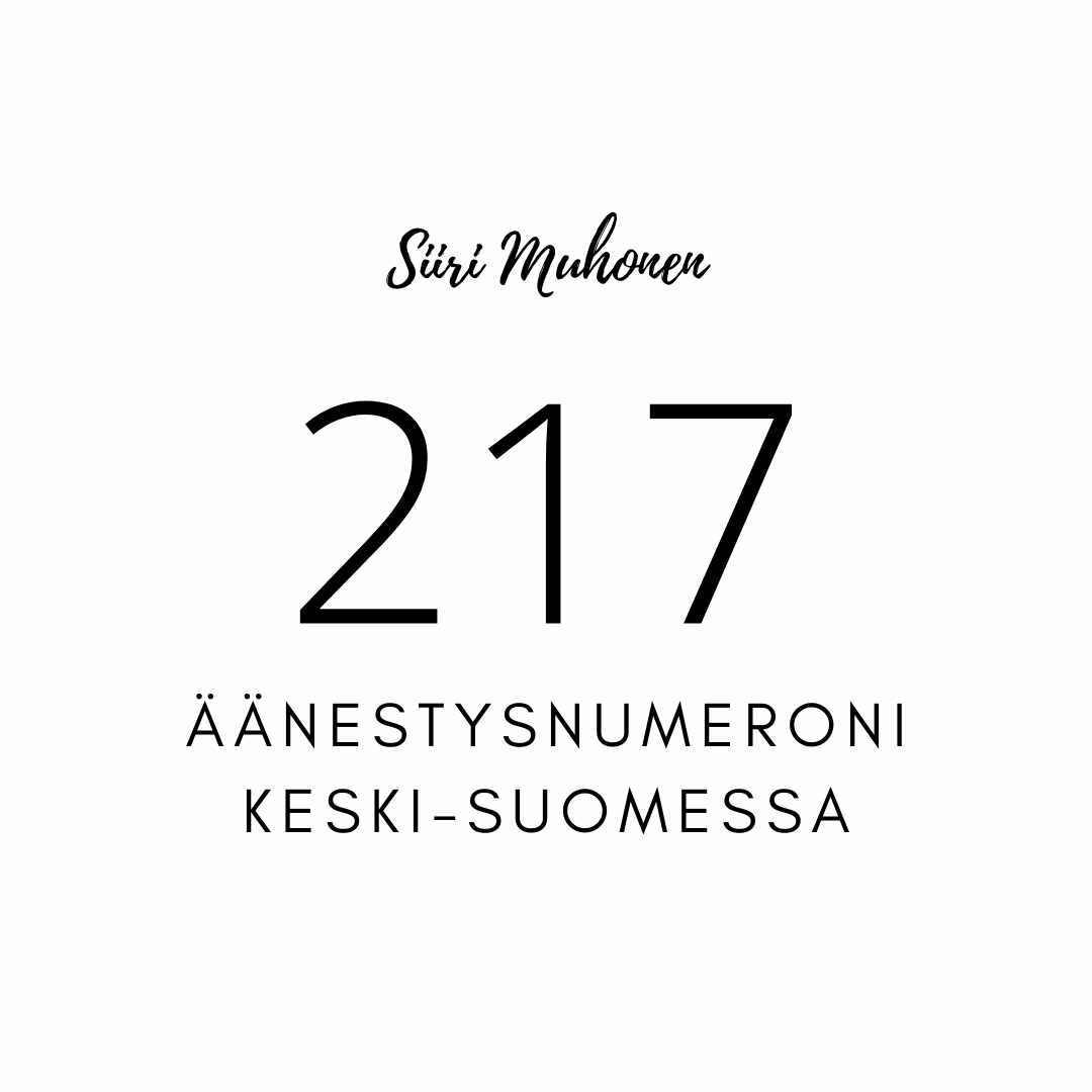 SiiriMuhonen's tweet photo. Äänestysnumerot ovat täällä. Omani on 217. #aluevaalit #sdp https://t.co/aVpCMZ4YTZ