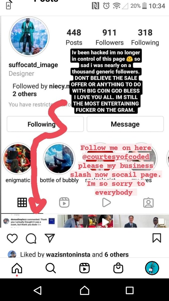 CourtesyOfCoded's tweet photo. @cyber_team10 hello cyber team i would like mega help on a problem that invloves my instagram account being hacked. Its called suffocated_image and this person tricked me with a big coin dream offer that he used some else account to message me. https://t.co/UmGFnXGh4d