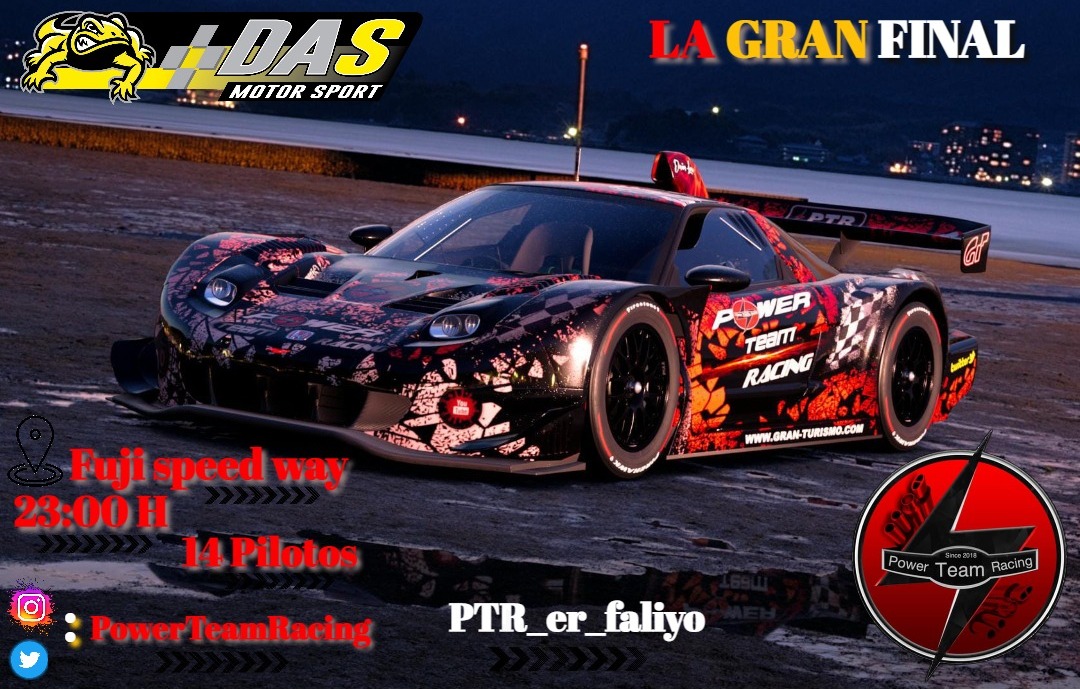 ¡Gran Final de #DasSeries de <a href="/MotorsportDas/">DAS Motorsport | #beDAS</a>!

Está noche a las 23:00h nuestro piloto <a href="/Faliyo86751190/">PTR_er_faliyo</a> estará con el Honda NSX en territorio Japonés para disputar la gran final de este campeonato.

¡Muchísima suerte esta noche, a por todas!

#WeAreThePower⚡