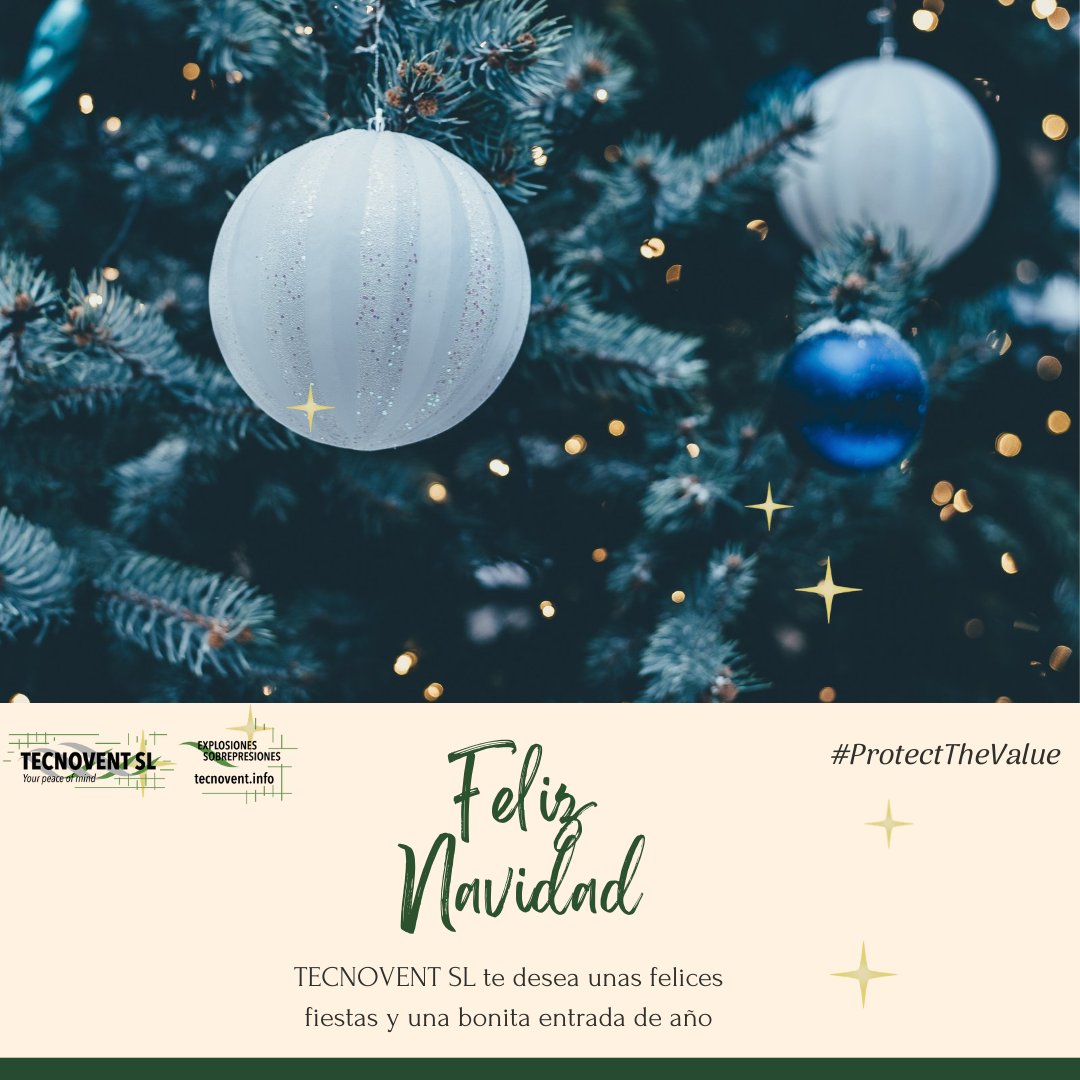 Tecnovent_SL's tweet photo. ¡Todo el equipo de TECNOVENT SL te desea una feliz navidad y una bonita entrada de año! 
Cuidaros mucho.

#ProtectTheValue #YourPeaceOfMind https://t.co/WnK1AiNOgf