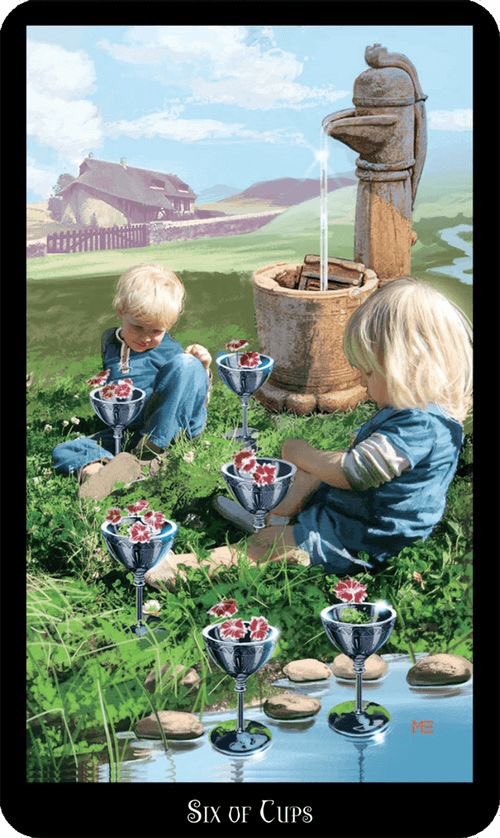 Кубки 6 таро мысли. Карта 6 кубков таро уэйта. Таро райдера уэйта 6 кубков. Таро райдера уэйта 6 кубков. Кубки 6 таро мысли.