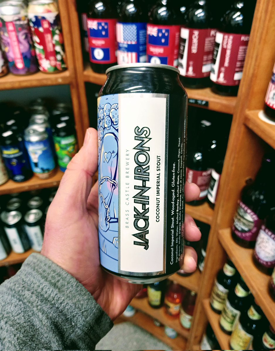 We have a record number of 40 Gluten Free beers in stock at the moment, including crackers from Abbeydale, Triple Point, Cheddar Ales, Thornbridge &amp; BrewYork.

Here's the latest addition!

Brass Castle - Jack in Irons 10% Imperial Coconut Stout. 

#gfsheff