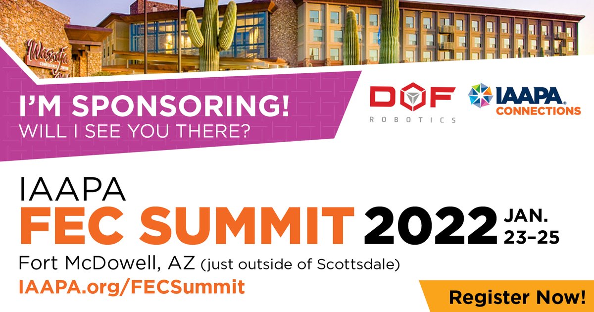 dofrobotics's tweet image. We are sponsoring the IAAPA FEC Summit 2022! 🎉 Family entertainment center (FEC) operators from around the globe will gather January 23-25th, 2022 at this yearly event to learn the latest best practices and share ideas. 

Hope to see you there. 👋

#dofrobotics #summit #VR